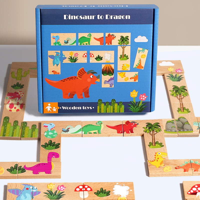 Kids Education Board - Drewniane puzzle dla dzieci Cartoon wzór