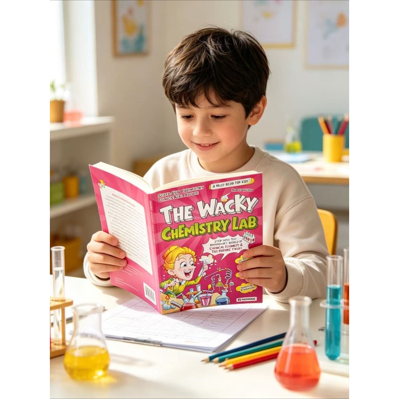 Kids Education Book - Szalona Laboratorium Chemiczne: Dziecięcy Komiks Naukowy,